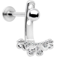 Clear Gem Victorian Swirl Dangle Cartilage Tragus Helix Piercing