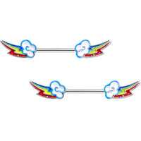 Rainbow Wonder Barbell Nipple Ring Set