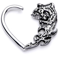 16G 3/8 Tribal Wave Left Heart Closure Ring