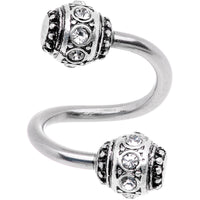 Clear CZ Gem Festival Season Spiral Twister Belly Ring