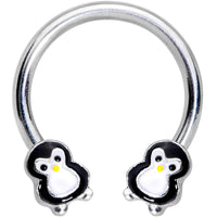 16G 3/8 Pudgy Penguin Horseshoe Curved Barbell