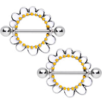 14G 7/8Glow in the Dark Daisy Flower Nipple Shield Set