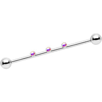 14G Aurora Gem Triplet Industrial Barbell 35mm