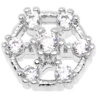 14G Clear Gem Externally Threaded Dermal Anchor Top