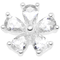 14G Clear CZ Gem Beautiful Bloom Dermal Anchor Top