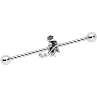 14G Sacred Hamsa Hand with Flower Industrial Barbell 38mm
