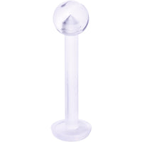 14G 1/2 Clear Flexible Bioplast Straight Barbell Retainer