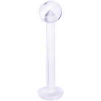 14G 9/16 Clear Flexible Bioplast Straight Barbell Retainer