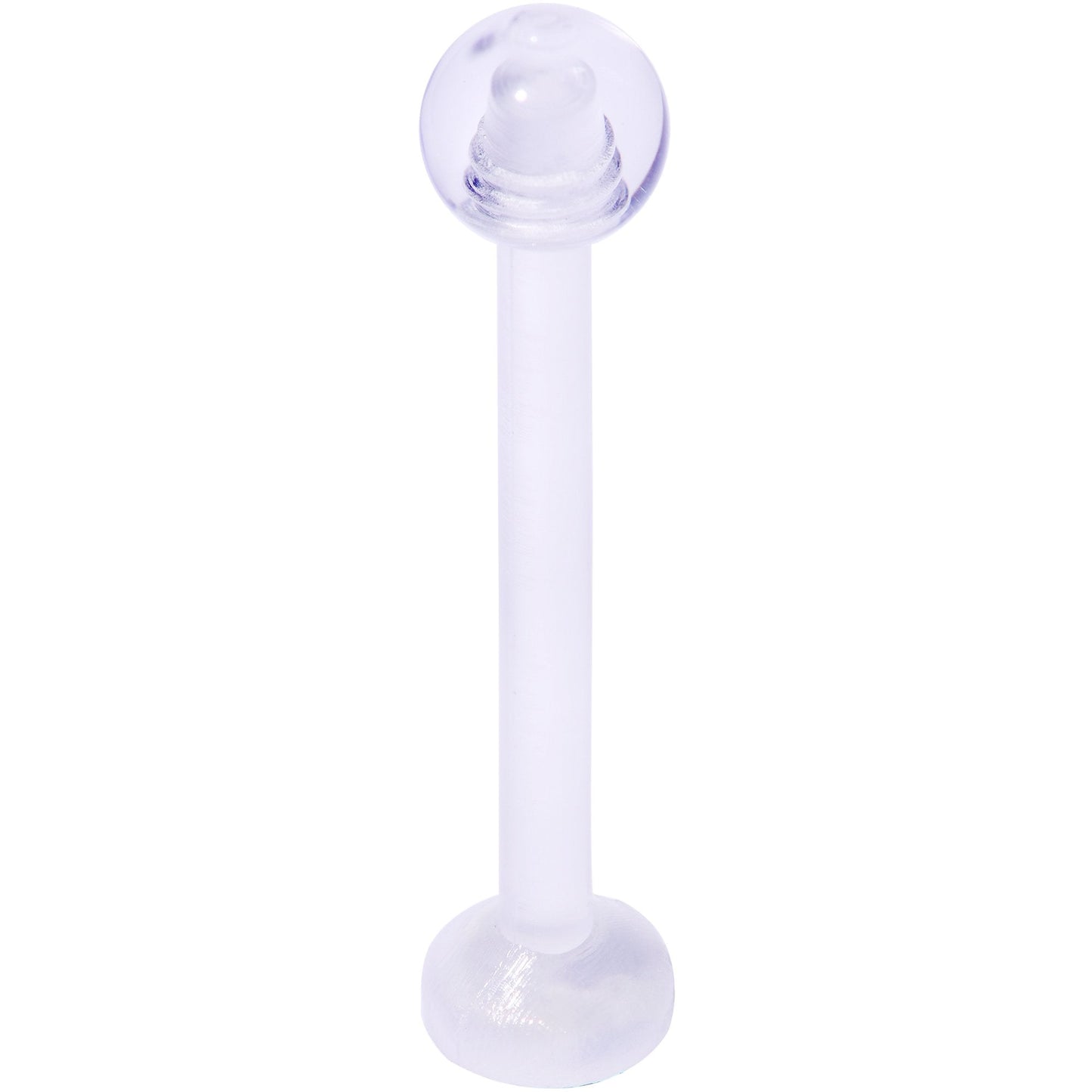 14G 5/8 Clear Flexible Bioplast Straight Barbell Retainer