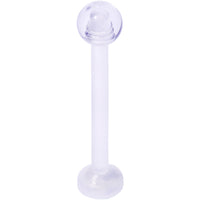14G 5/8 Clear Flexible Bioplast Straight Barbell Retainer