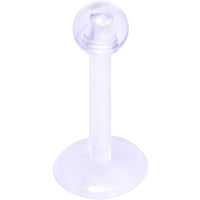 16G 5/16 Clear Flexible Bioplast Labret Monroe Tragus Retainer