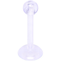 16G 3/8 Clear Flexible Bioplast Labret Monroe Tragus Retainer
