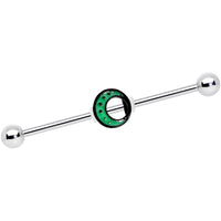 14G Glow in the Dark Crescent Moon Industrial Barbell 38mm
