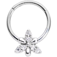 16G 3/8 Clear CZ Gem Triquetra Hinged Segment Ring