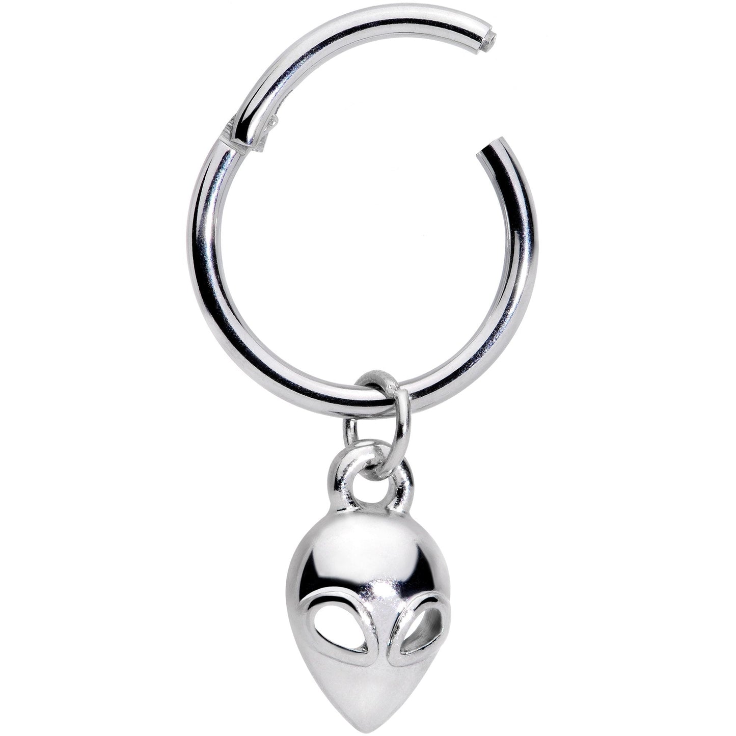 16G 3/8 Open Eyed Alien Invader Dangle Hinged Segment Ring