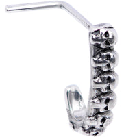20G Ring of Skulls Faux Hoop L Shaped Nose Ring