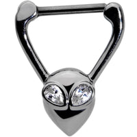 16G 5/16 Clear Gem Black Alien Invader Cartilage Clicker
