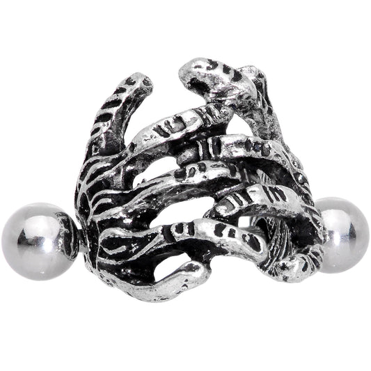 16G 7/16 Scary Halloween Skeleton Hands Cartilage Cuff