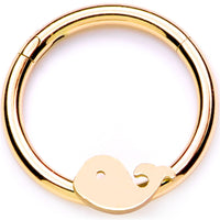 16G 3/8 Gold Tone Whale of a Hinged Segment Ring