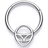 16G 3/8 Happy Smiling Alien Hinged Segment Ring