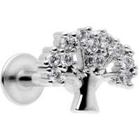 16G 5/16 Clear CZ Gem Tree of Life Labret Monroe Tragus