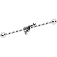 14G Clear Gem Under the Gun Industrial Barbell 38mm
