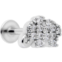 16G 5/16 Clear CZ Gem Lucky Elephant Labret Moroe Tragus