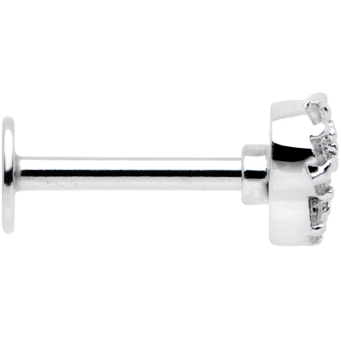16G 5/16 Clear CZ Gem Angels Wing Labret Monroe Tragus