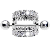 16G 1/2 Clear CZ Gem Scary Monster Fangs Cartilage Cuff