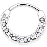 16G 5/16 Clear Gem Paved Cartilage Clicker