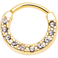 16G 5/16 Clear Gem Gold Tone Paved Cartilage Clicker