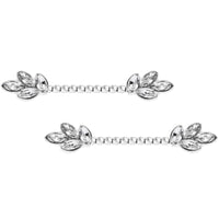 14G Clear Gem Leaves Twisted Barbell Nipple Ring Set