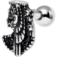 16G 1/4 Black Gem Egypt Cleopatra Anubis Cartilage Tragus Earring