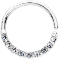 16G 3/8 Clear Gem Simple Elegance Seamless Circular Ring