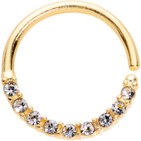 16G 3/8 Clear Gem Gold Tone Simple Elegance Seamless Circular Ring