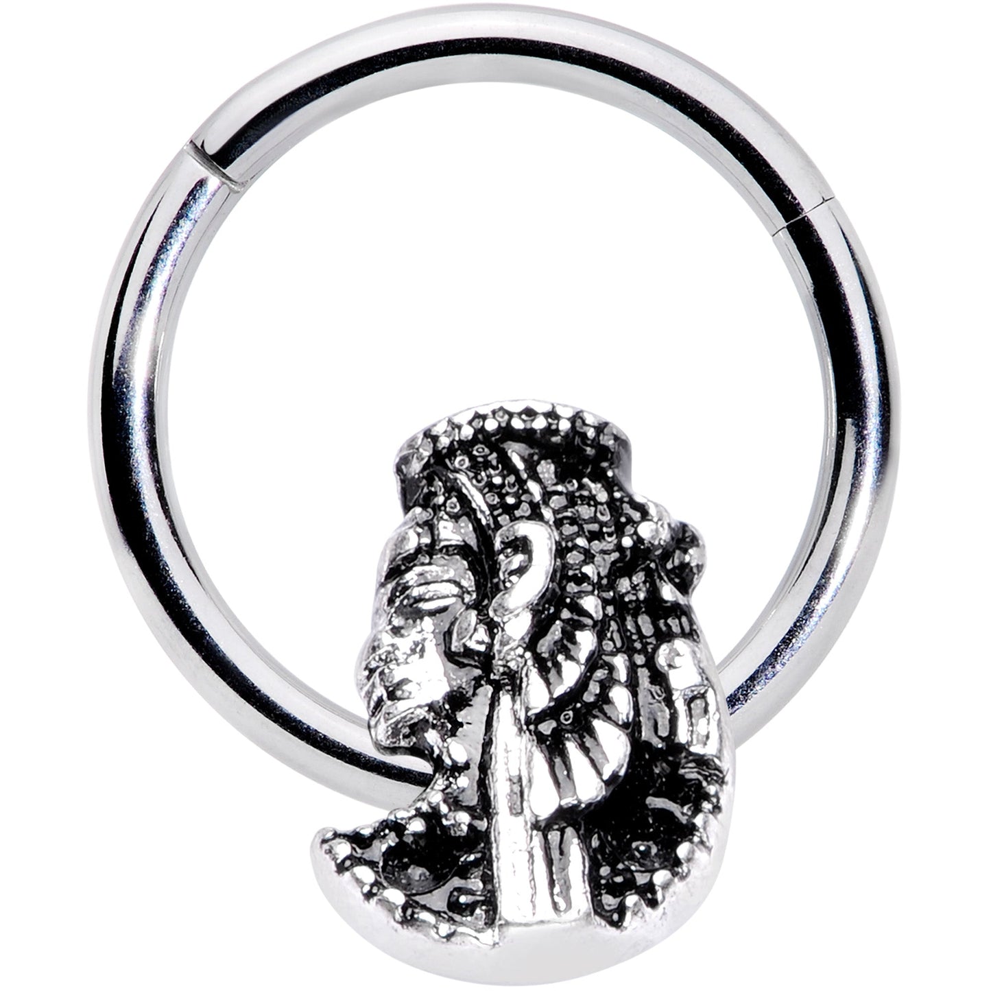16G 3/8 Egypt Cleopatra Anubis Hinged Segment Ring