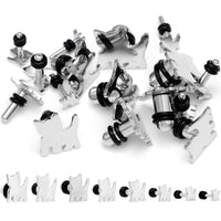 Steel Cat Lover Kitty Cat Single Flare Plug Set 14G to 0G