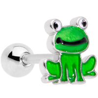 16G 1/4 Green Green Frog Cartilage Tragus Earring