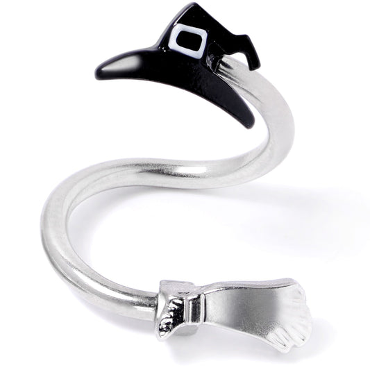 Hat and Broom Im a Witch Kit Halloween Spiral Twister Belly Ring