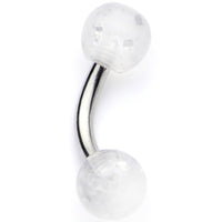 16G 1/4 Clear Speckled Acrylic Ends Curved Barbell