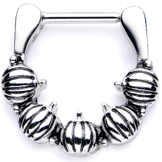 16G 5/16 Pumpkin Patch Halloween Septum Clicker