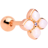 16G 1/4 Clear Gem Rose Gold Tone Renaissance Cartilage Tragus