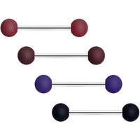 Black Blue Brown Matte Barbell Tongue Ring Set of 4