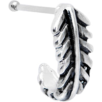 20G 3/8 Steel Feather Faux Hoop Nose Bone