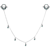 14G 9/16 Green Faux Opal Wreath Nipple Shield Dangle Nipple Chain