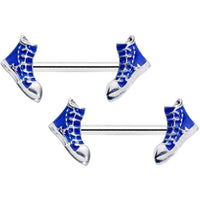 14G 9/16 Blue High Top Sneaker Barbell Nipple Ring Set