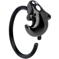 20G 5/16 Black Plated Howling Ghost Halloween Nose Hoop