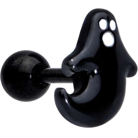 16G 1/4 Black Howling Ghost Halloween Cartilage Tragus Earring