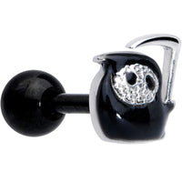 16G 1/4 Black Grim Reaper Halloween Cartilage Tragus