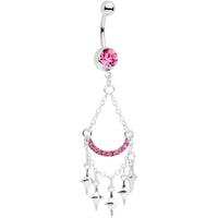 Pink Gem Double Drama Chandelier Dangle Belly Ring